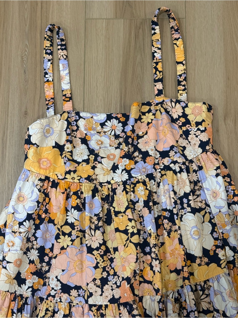 Free People Park Slope Floral Maxi Dress Dark Combo Size Small Oversized - Picture 9 of 9